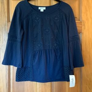 NWT Style and Co petite shirt navy size PS petite small